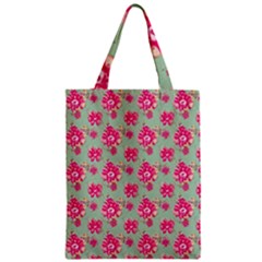 Retro 1880s Flowers Pattern 11 Zipper Classic Tote Bag by violetheavensky