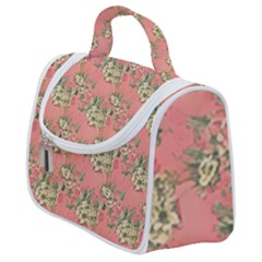 Retro 1880s Flowers Pattern 12 Satchel Handbag by violetheavensky