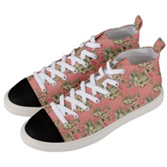 Retro 1880s Flowers Pattern 12 Men s Mid-top Canvas Sneakers by patterns123