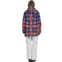 Retro Geometric Shapes And Flowers 3 Women s Pullover Zip Ski and Snowboard Waterproof Breathable Jacket View4