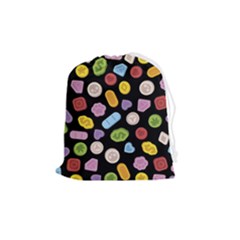 Ecstasy Pills Pattern Drawstring Pouch (medium) by Valentinaart