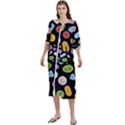 Ecstasy pills pattern Women s Cotton 3/4 Sleeve Nightgown View1