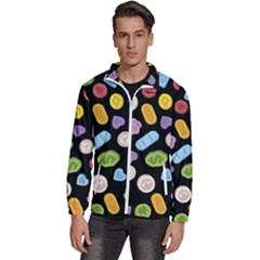 Ecstasy Pills Pattern Men s High Neck Windbreaker by Valentinaart