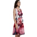 Kawaii Pink Parrot Pirate Sleeveless V-Neck Skater Dress with Pockets View3