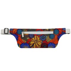 Mid Century Retro Floral 1970s 1960s Pattern 69 Active Waist Bag by violetheavensky