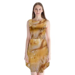 Homemade Flan Extreme Close-up Texture Sleeveless Chiffon Dress   by dflcprintsclothing