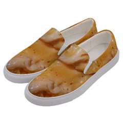 Homemade Flan Extreme Close-up Texture Men s Canvas Slip Ons by dflcprintsclothing