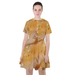 Homemade Flan Extreme Close-up Texture Sailor Dress by dflcprintsclothing