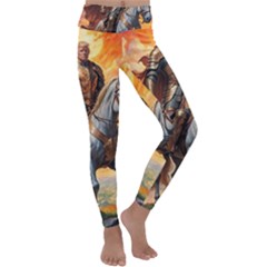 Heroic Trump Warrior In Golden Armor Kids  Lightweight Velour Classic Yoga Leggings by AwesomeSauce