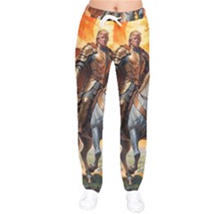 Heroic Trump Warrior In Golden Armor Women Velvet Drawstring Pants by AwesomeSauce