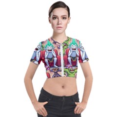 Huiok Short Sleeve Cropped Jacket by SkinsForTeens