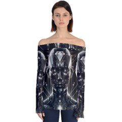 Robotics Robot Technology Future Off Shoulder Long Sleeve Top by Maspions