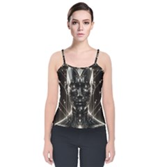 Robotics Robot Technology Future Velvet Spaghetti Strap Top by Maspions