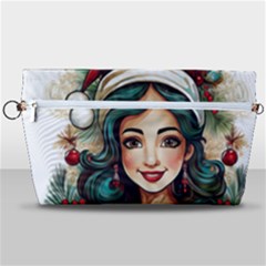 Young Woman With Santa Claus Clothes Isolated Illustration Wb Handbag Organizer by dflcprintsclothing