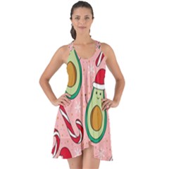 Avo Merry Christmas, Candies, Candy Cane Show Some Back Chiffon Dress by kyorashop23