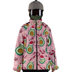 Avo Merry Christmas, Candies, Candy Cane Men s Zip Ski And Snowboard Waterproof Breathable Jacket by kyorashop23