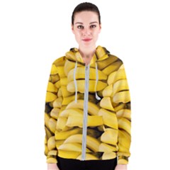 Bananas, Macro, Fruits, Ripe Bananas Women s Zipper Hoodie by kyorashop23