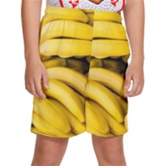 Bananas, Macro, Fruits, Ripe Bananas Kids  Basketball Shorts