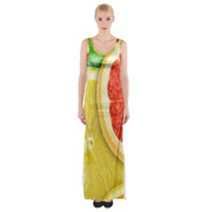 Fruit, Lemon Thigh Split Maxi Dress by kyorashop23