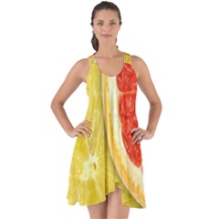 Fruit, Lemon Show Some Back Chiffon Dress by kyorashop23