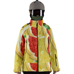 Fruit, Lemon Men s Zip Ski And Snowboard Waterproof Breathable Jacket by kyorashop23