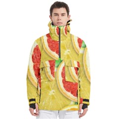 Fruit, Lemon Men s Pullover Zip Ski And Snowboard Waterproof Breathable Jacket by kyorashop23