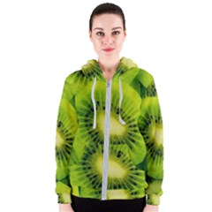 Kiwi Fruits, Close-up, Exotic Fruit Women s Zipper Hoodie by kyorashop23