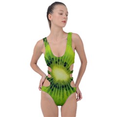 Kiwi Fruits, Close-up, Exotic Fruit Side Cut Out Swimsuit by kyorashop23