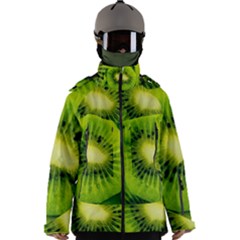 Kiwi Fruits, Close-up, Exotic Fruit Men s Zip Ski And Snowboard Waterproof Breathable Jacket by kyorashop23