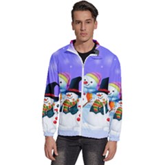 Let s Have Fun With Snowmen Men s High Neck Windbreaker by kyorashop23