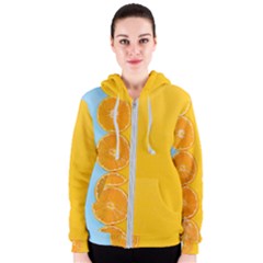 Orange, Slices, Fruit, Citrus Women s Zipper Hoodie by kyorashop23