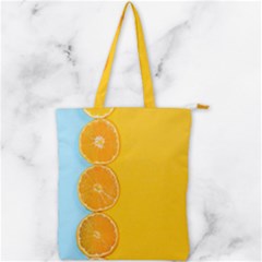 Orange, Slices, Fruit, Citrus Double Zip Up Tote Bag by kyorashop23