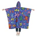 Grateful Dead Dancing Bears Pattern Kids  Hooded Rain Ponchos View2