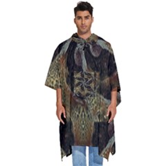 Abstract Ornate Organic Texture Design Print Men s Hooded Rain Ponchos by dflcprintsclothing