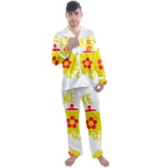 Make Tea Not War  Men s Long Sleeve Satin Pajamas Set by ConteMonfrey