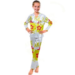 Make Tea Not War  Kids  Satin Long Sleeve Pajamas Set by ConteMonfrey