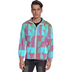 Geometric Ocean Purple Blue Pink Men s High Neck Windbreaker by ConteMonfrey