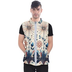 Flowers Bloom Blossom Flora Modern Men s Puffer Vest by Salmanaz77