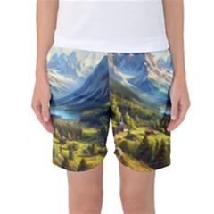 Forest Landscape Nature Trees Women s Basketball Shorts by Salmanaz77