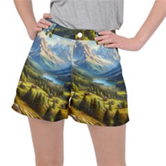 Forest Landscape Nature Trees Women s Ripstop Shorts by Salmanaz77