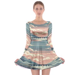 Artwork Painting Sculpture Nature Long Sleeve Skater Dress by Salmanaz77