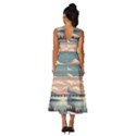 Artwork Painting Sculpture Nature Sleeveless Cross Front Cocktail Midi Chiffon Dress View4