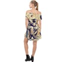 Thinker Sculpture Design Geometric Off Shoulder Chiffon Dress View2