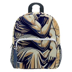 Thinker Sculpture Design Geometric Kids  Age 5-10 Lightweight School Backpack With Side Pockets by Salmanaz77