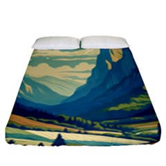 Mountains Nature Forest Landscape Fitted Sheet (king Size) by Salmanaz77