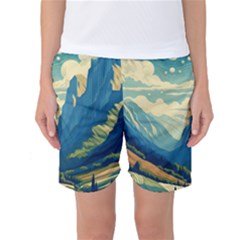 Mountains Nature Forest Landscape Women s Basketball Shorts by Salmanaz77