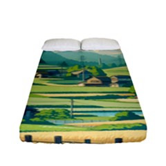 Countryside Meadow Rural Bloom Fitted Sheet (full/ Double Size) by Salmanaz77