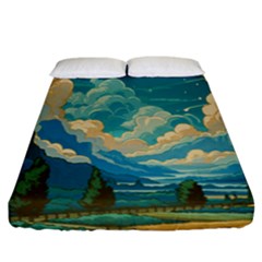 Mountains Rural Countryside Sky Fitted Sheet (california King Size) by Salmanaz77