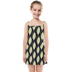 Brown Minimalist Leaves Kids  Summer Sun Dress by ConteMonfrey