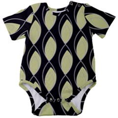 Brown Minimalist Leaves Baby Short Sleeve Bodysuit by ConteMonfrey